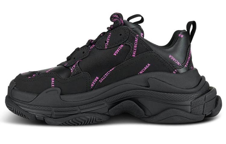 Balenciaga Balenciaga Triple S Allover Logo Black Pink Women's