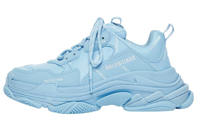 Balenciaga Balenciaga All Over Logo Triple S Blue Grey Women's