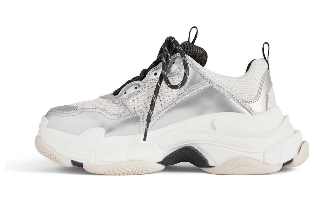Balenciaga Balenciaga Triple S Sneakers 'Black White Silver Double Foam And Mesh' Women's