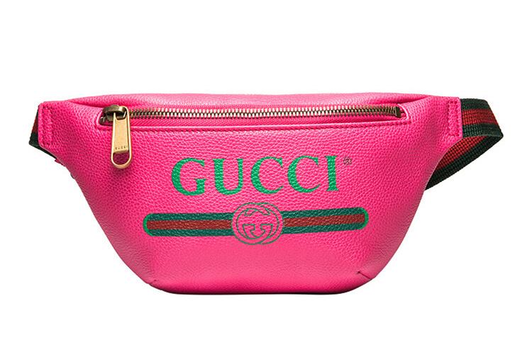 Gucci Gucci Leather Sling Bag Fanny Pack Small Size Unisex Rose Red