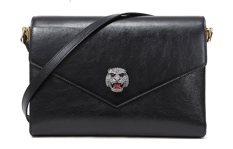 Gucci Gucci Cow Leather Envelope Bag Shoulder Bag Crossbody Bag Regular Women's Black