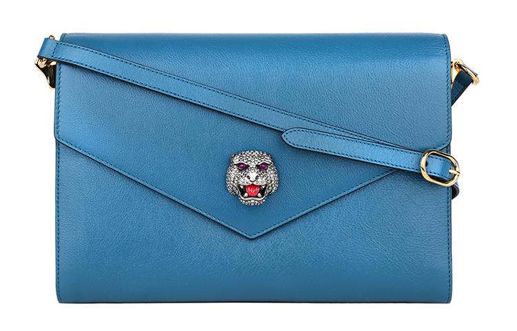 Gucci Gucci Leather Envelope Bag Shoulder Bag Crossbody Bag Women's Sapphire Blue
