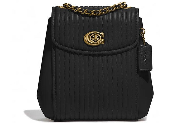 Coach Coach Parker Leather Crossbody Bag Backpack Small Size Women's Black