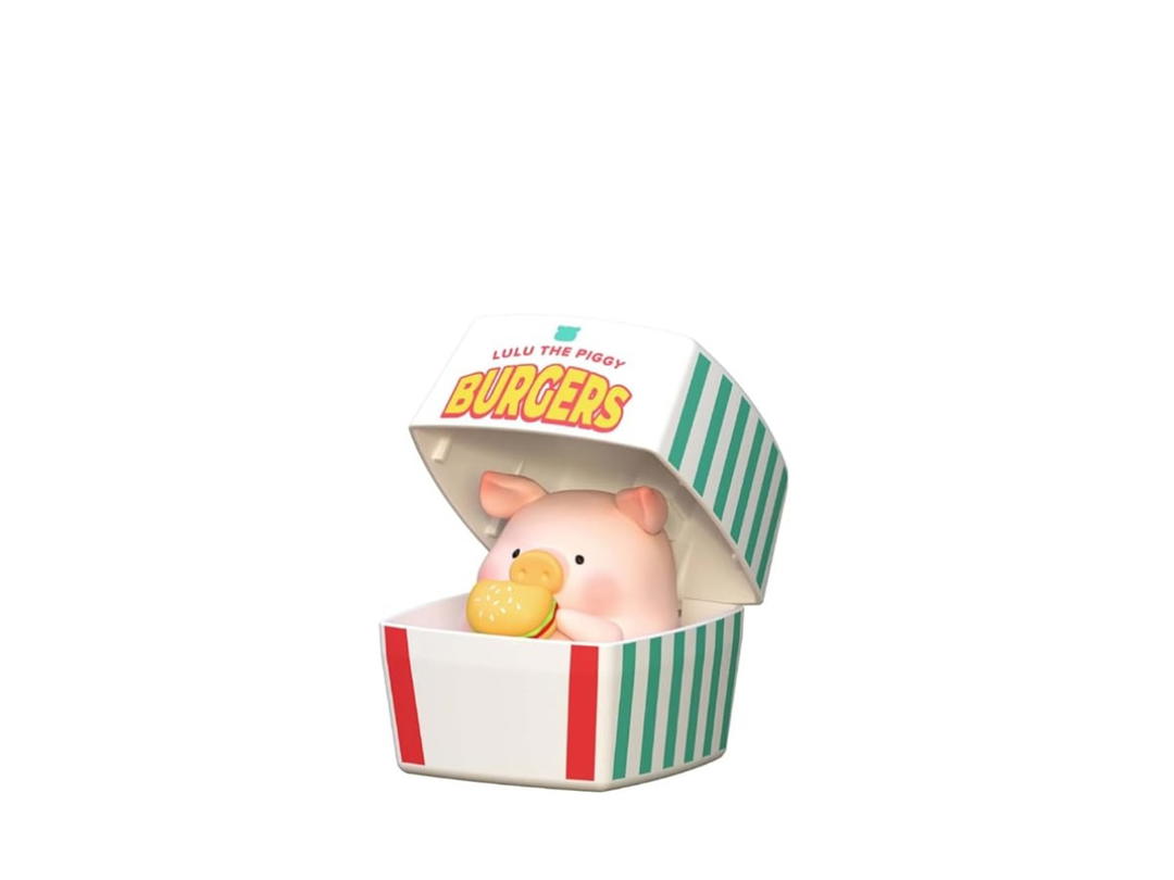 52toy (เช็คการ์ด) 52toy Sneaky Eating LuLu the Piggy - Burger Express Movable Series Blind Box