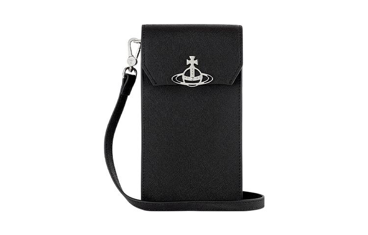 Vivienne Westwood Vivienne Westwood Cow Leather Shoulder Bag Crossbody Bag Cell Phone Pouch Women's Black