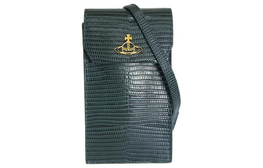 Vivienne Westwood Vivienne Westwood Leather Shoulder Bag Crossbody Bag Cell Phone Pouch Unisex Green