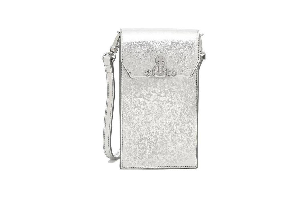 Vivienne Westwood Vivienne Westwood Artificial Leather Crossbody Bag Shoulder Bag With Cell Phone Pouch Mini Women's Silver