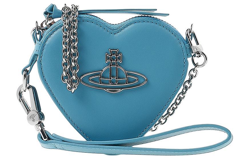 Vivienne Westwood Vivienne Westwood Leather Heart-Shaped Bag Handheld Crossbody Bag Shoulder Bag Women's Blue