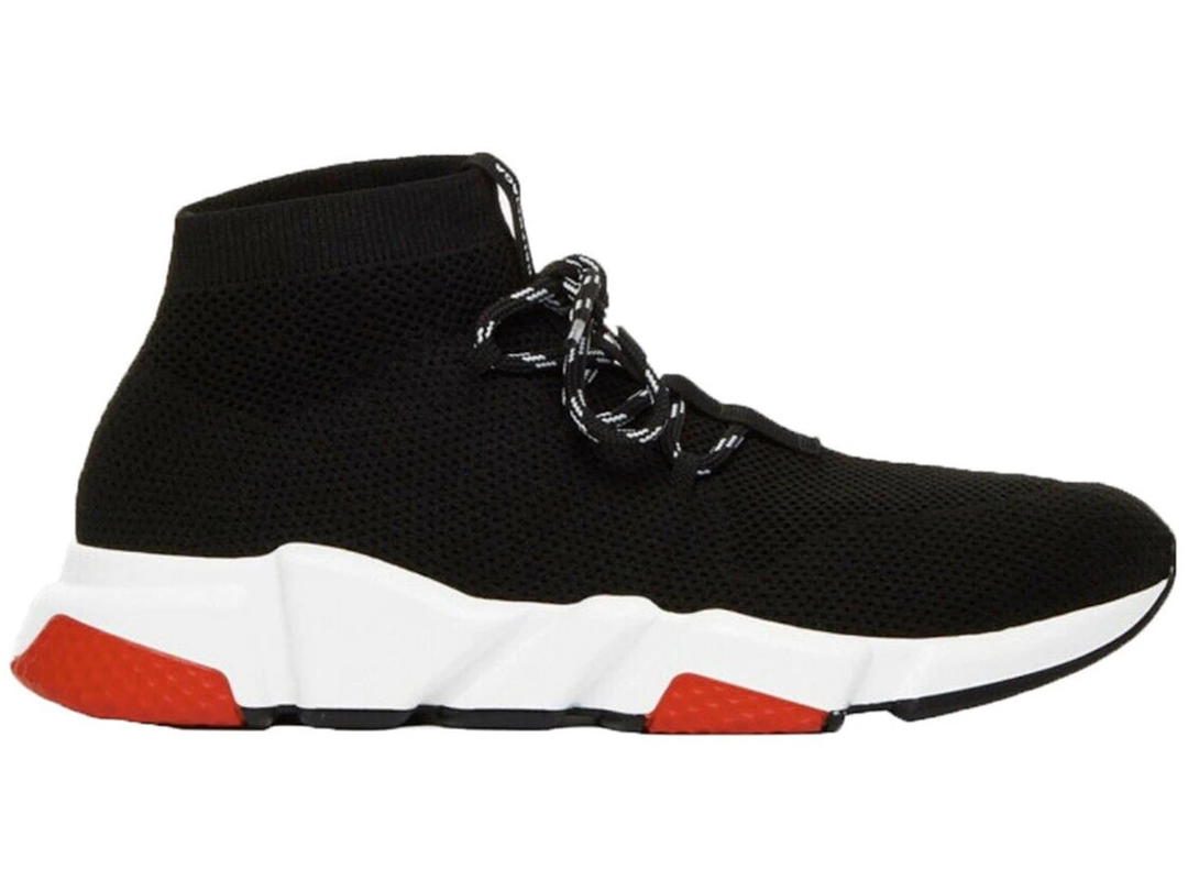 Balenciaga Balenciaga Speed Trainer Lace Up Black Black White Red