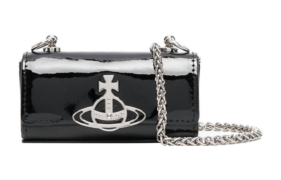 Vivienne Westwood Vivienne Westwood Calfskin Shoulder Bag Crossbody Bag Mini Women's Black