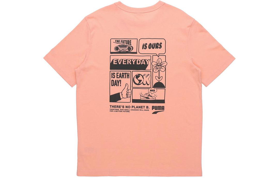 Puma Puma Drop Shoulder Sleeve T-Shirt Men's Pink