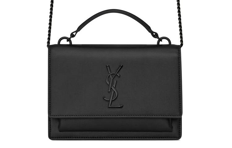 Saint Laurent Saint Laurent SUNSET Leather Sunset Bag Wallet Crossbody One Shoulder Handbag Women's Black