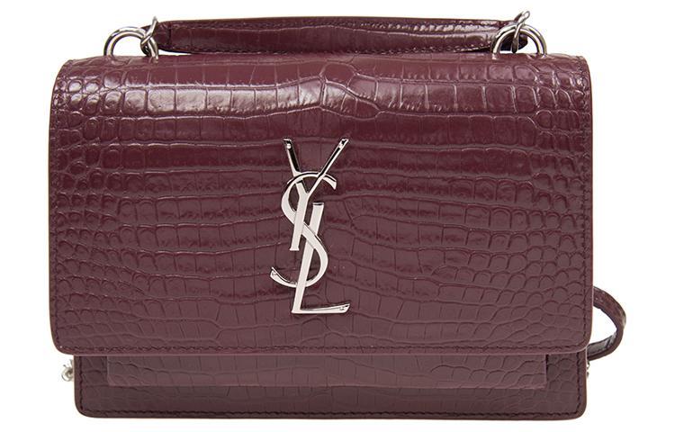 Saint Laurent Saint Laurent Cow Leather Shoulder Bag Crossbody Bag Handbag Women's Deep Red