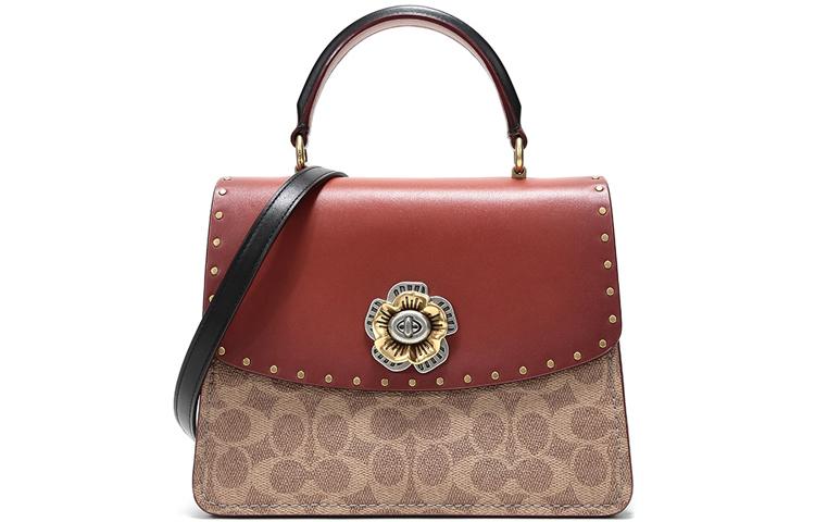 Coach Coach Parker Leather Crossbody Bags Handbags Small Size Women's Tan