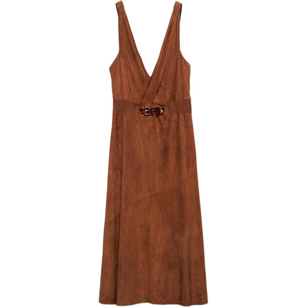 Prada Prada SS24 Sleeveless Dress Women's Rosewood Wood Color