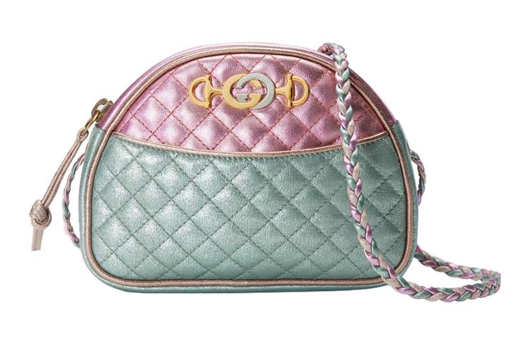 Gucci Gucci Leather Shoulder Bag Crossbody Bag Mini Women's Pink/Light Blue/Gold