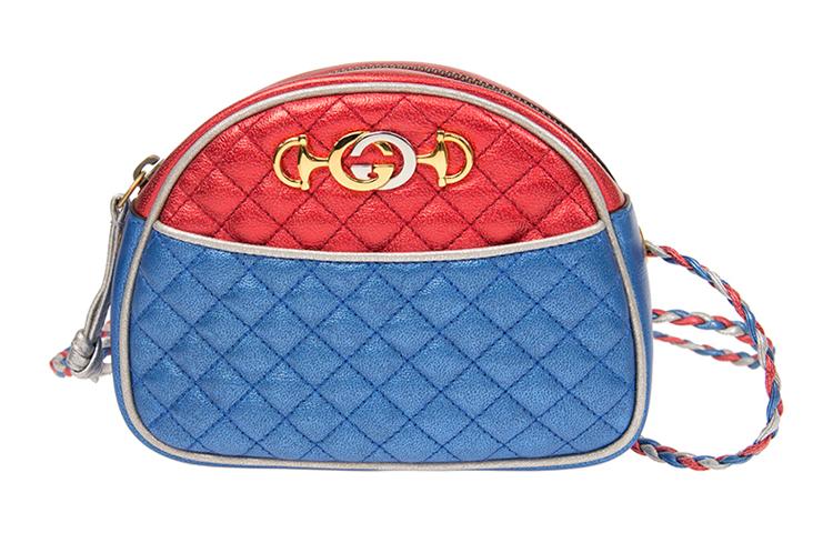 Gucci Gucci Cow Leather Shoulder Bag Crossbody Bag Mini Women's Red/Blue/Silver