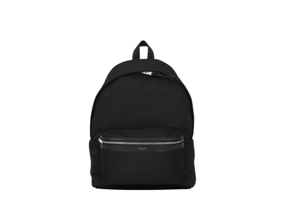 Saint Laurent Saint Laurent City Backpack In Canvas Nylon And Leather Black