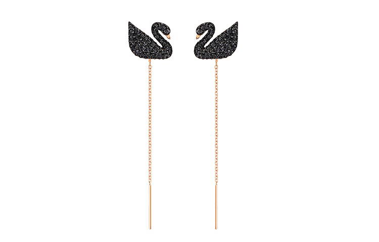 Swarovski Swarovski Iconic Swan Earrings - Black