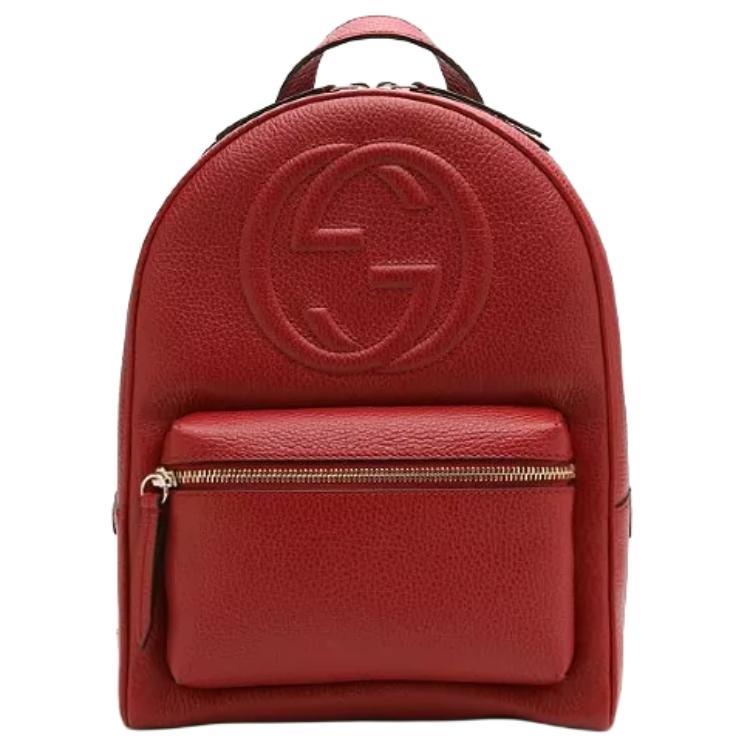 Gucci Gucci Soho Calfskin Backpack Women's Red