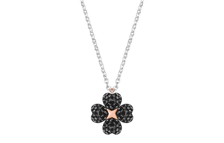 Swarovski Swarovski Latisha Gold Plated Necklace Silver Black Women's