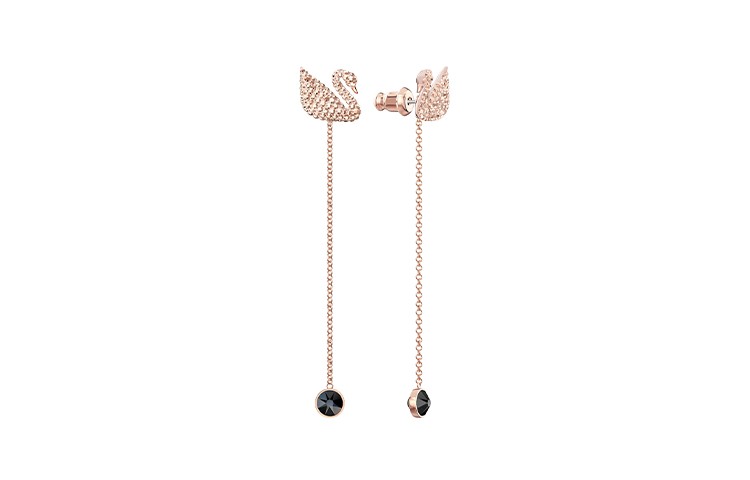 Swarovski Swarovski Swan Earrings - Rose Gold