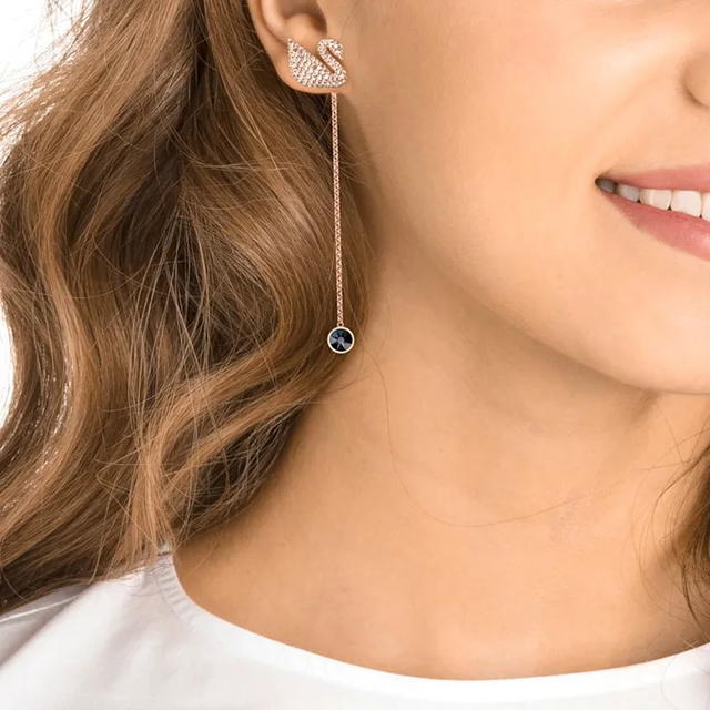 Swarovski Swarovski Swan Earrings - Rose Gold - view 3