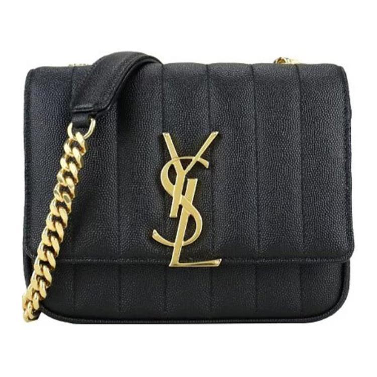 Saint Laurent Saint Laurent Grained Cow Leather Shoulder Bag Crossbody Bag Women's Black