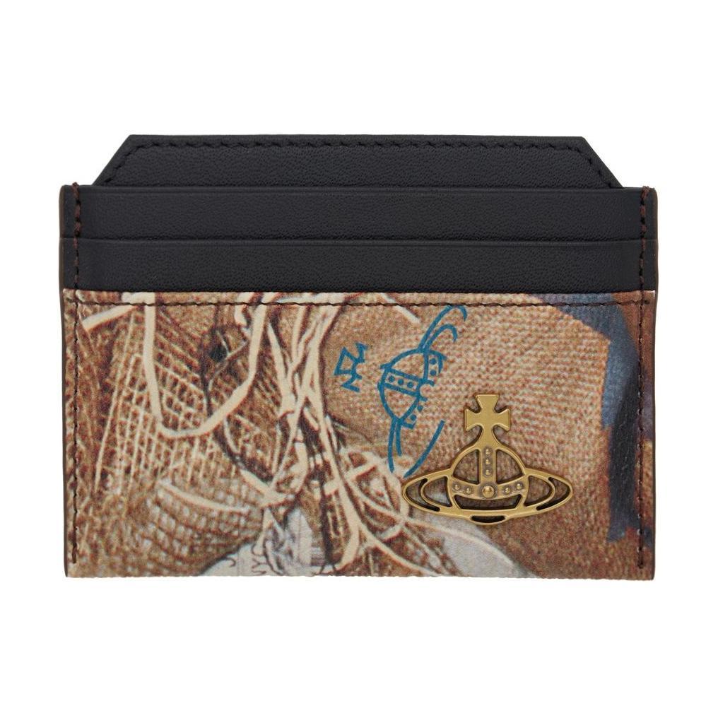 Vivienne Westwood Vivienne Westwood Grain Faux Leather Card Holder Men's Brown & Black