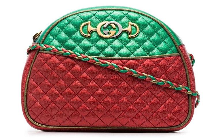 Gucci Gucci Cow Leather Shoulder Bag, Crossbody Bag Small Size Women's Red Green