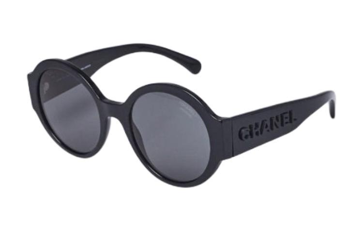 Chanel Chanel Oval Sunglasses Unisex Black