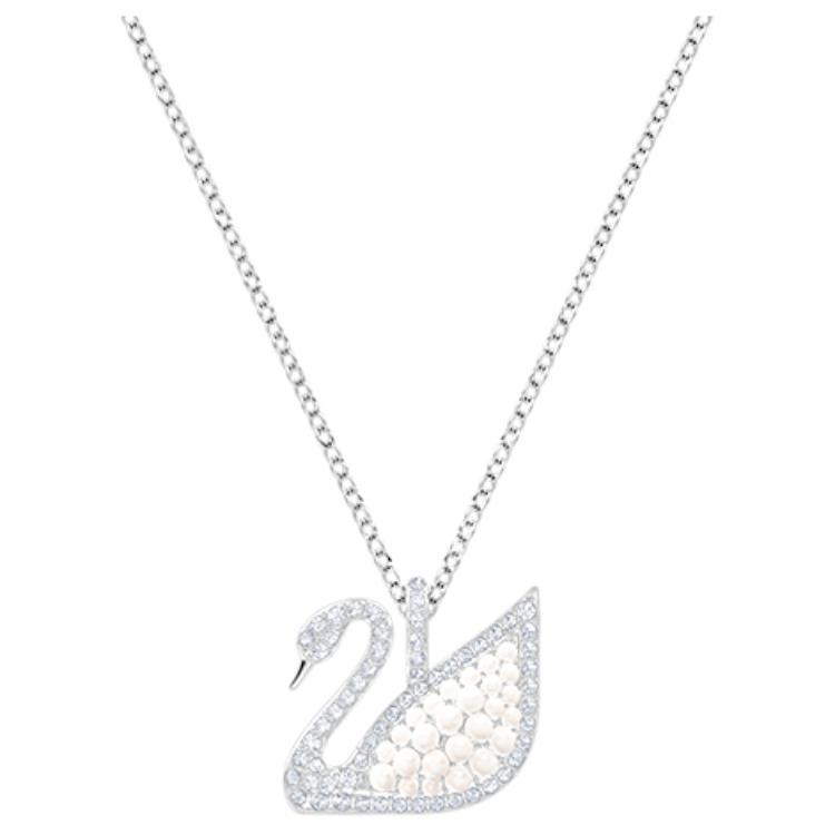 Swarovski Swarovski Rhodium Plated Swan Necklaces Women's White Gold