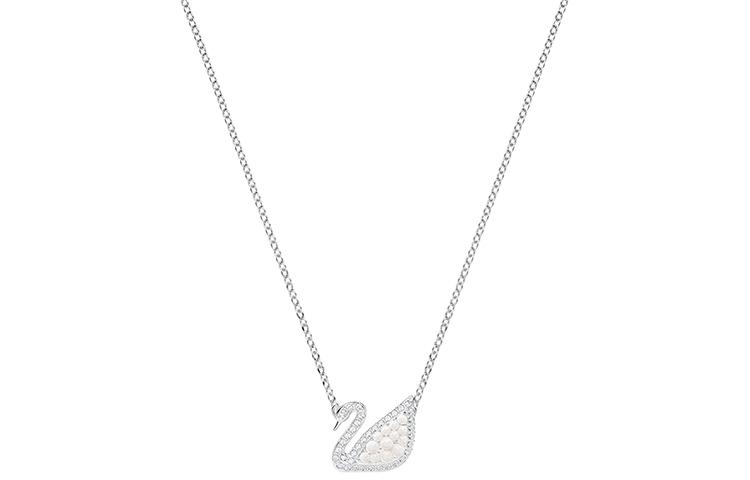 Swarovski Swarovski White Gold Plated Swan Necklaces Women's White