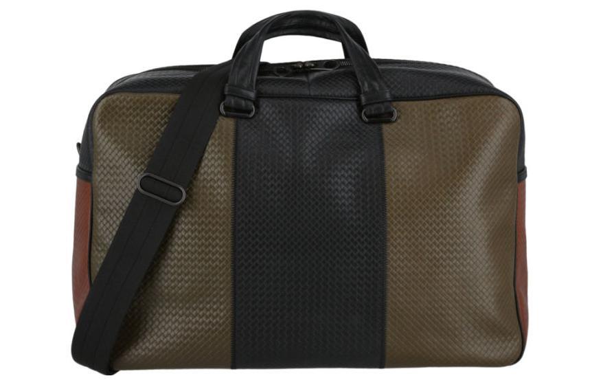 Bottega Veneta Bottega Veneta Canvas With Leather Crossbody Bag Men's Brown
