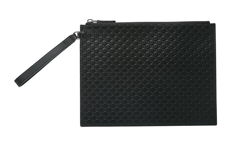 Gucci Gucci GG Cow Leather Storage Bag Wrist Bags Clutches Regular Men's Black