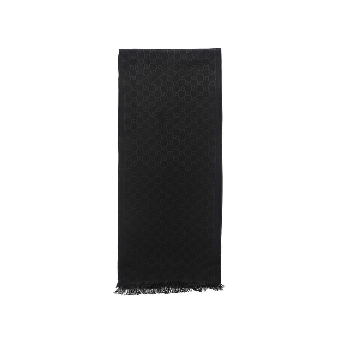 Gucci Gucci Knit Scarves Unisex Black Gray Color