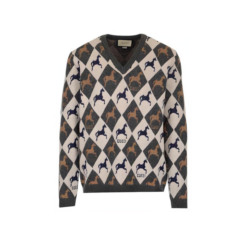 Gucci Gucci Fitted Knitwear Men's Black Gray Color
