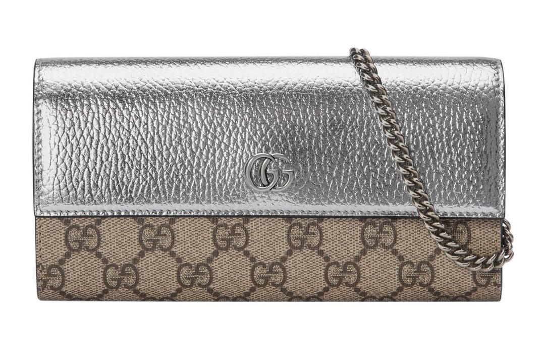 Gucci Gucci GG Marmont Supreme Canvas Wallets Crossbody Bags Shoulder Bags Women's Beige & Ebony
