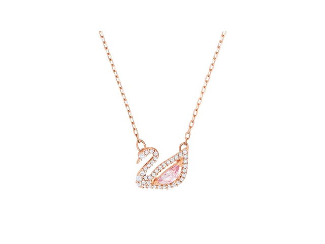 Swarovski Swarovski Dazzling Swan Necklace In Pink Crystals With Rose Gold-Tone Plated Hardware - view 1