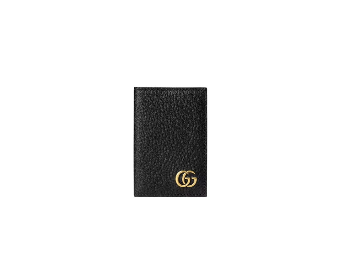Gucci Gucci GG Marmont Card Case In Black Leather