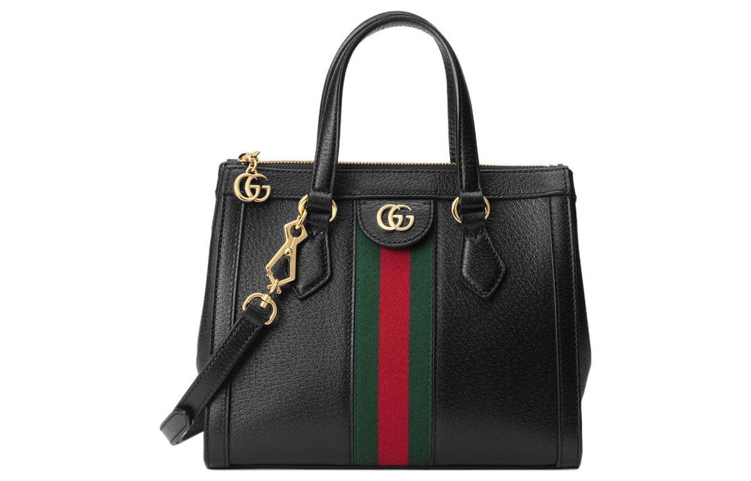 Gucci Gucci Ophidia Leather Tote Bag Shopping Bag Portable Crossbody Bag Shoulder Bag Small Size Women's Black