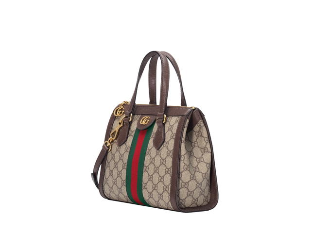 Gucci Gucci Ophidia Small Tote Bag In Ebony Gg Supreme With Shiny Gold-Toned Hardware Beige - view 2