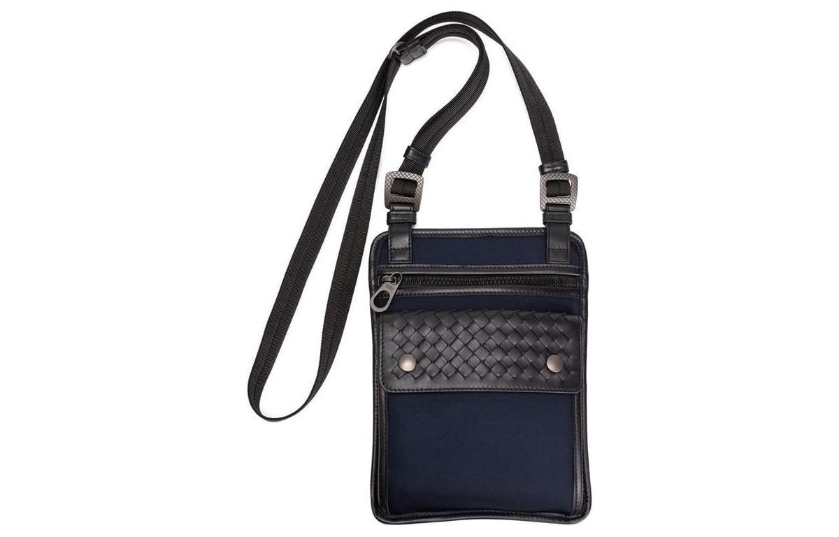 Bottega Veneta Bottega Veneta Canvas With Leather Crossbody Bag Shoulder Bag Men's Blue