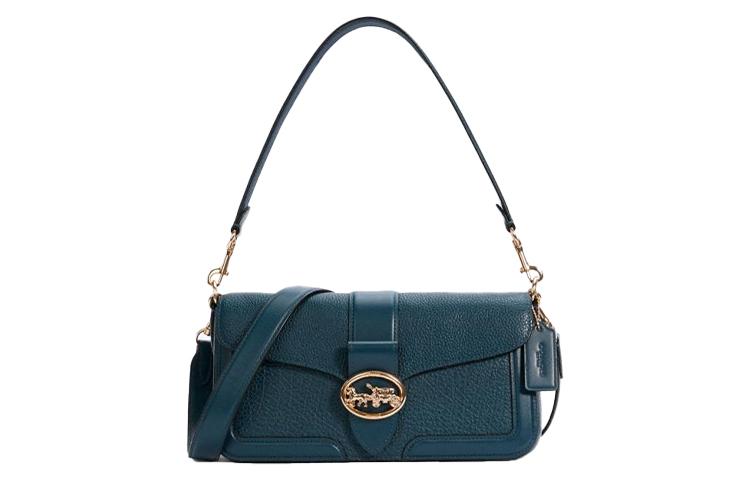 Coach Coach Georgie Buffalo Leather Shoulder Bag Wine God Bag Portable Crossbody Bag Shoulder Bag Women's Navy Blue