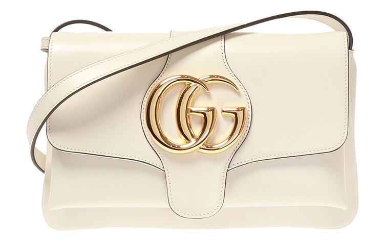 Gucci Gucci Arli Cow Leather Shoulder Bag Crossbody Bag Small Size Women's White
