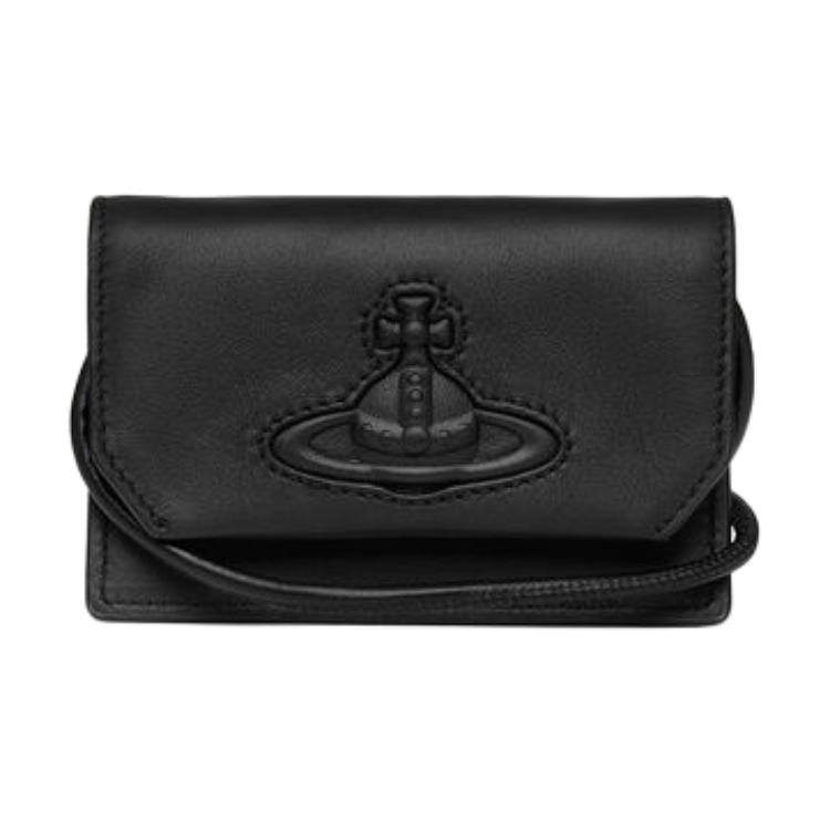 Vivienne Westwood Vivienne Westwood Leather One Shoulder Crossbody Card Holder Regular Men's Black
