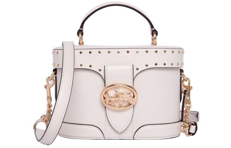 Coach Coach Georgie Leather Box Bag Handbag Shoulder Bag Crossbody Bag Small Size Women's White