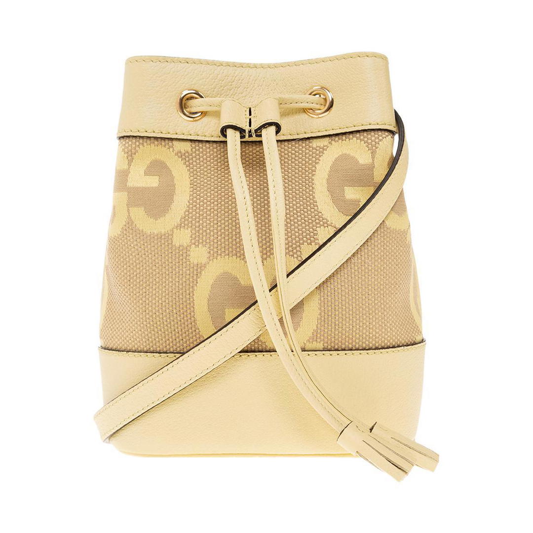 Gucci Gucci Ophidia Canvas With Leather Bucket Bags Crossbody Bag Shoulder Bag Women's Camel/Yellow