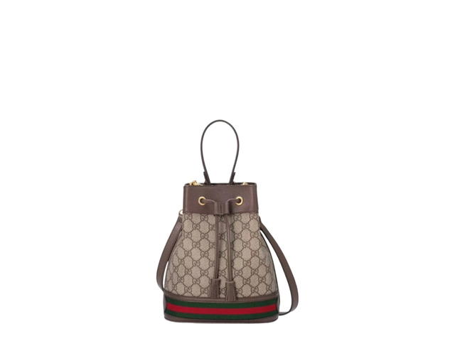 Gucci Gucci Ophidia GG Small Bucket Bag In Beige Dark Brown GG Supreme With Gold-Toned Hardware - view 1