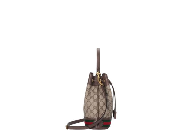 Gucci Gucci Ophidia GG Small Bucket Bag In Beige Dark Brown GG Supreme With Gold-Toned Hardware - view 2